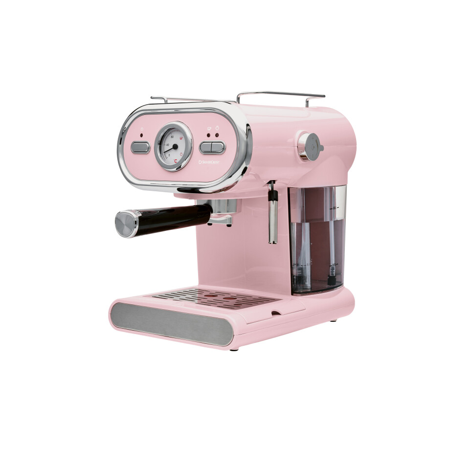SILVERCREST Piston koffiemachine met stoompijpje, 15 bar, pastelroze afbeelding 1