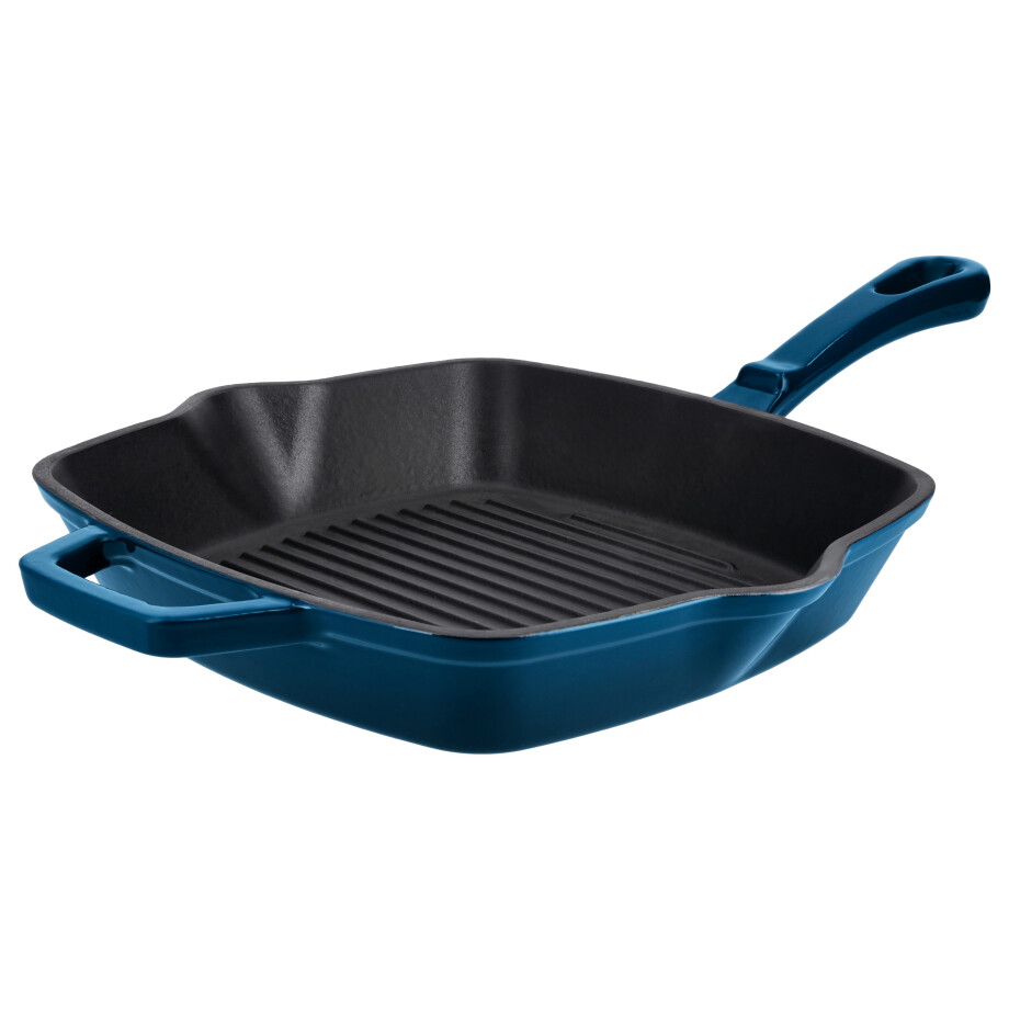 SILVERCREST Gietijzeren grillpan of koekenpan (Vierkant, Blauw) SILVERCREST Gietijzeren grillpan of koekenpan (Vierkant, Blauw) afbeelding 1