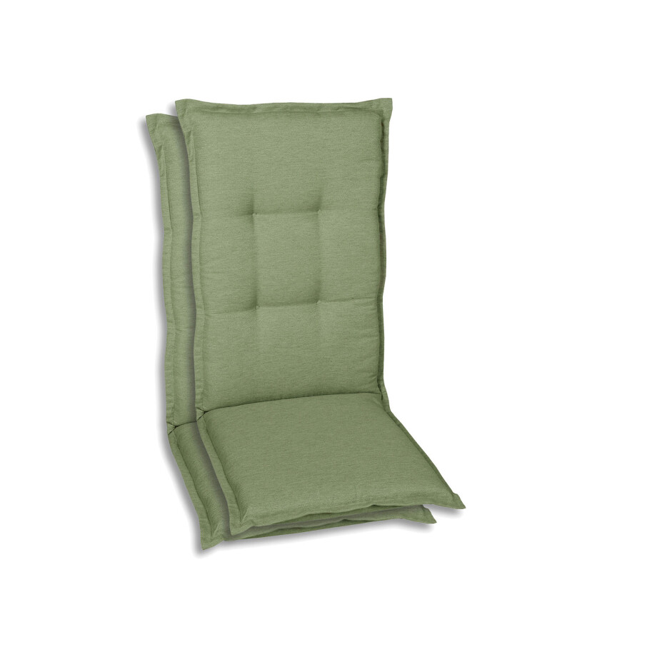 GO-DE Textil Tuinkussen (Stoelkussens voor stoelen met een lange rugleuning, Lichtgroen) afbeelding 1