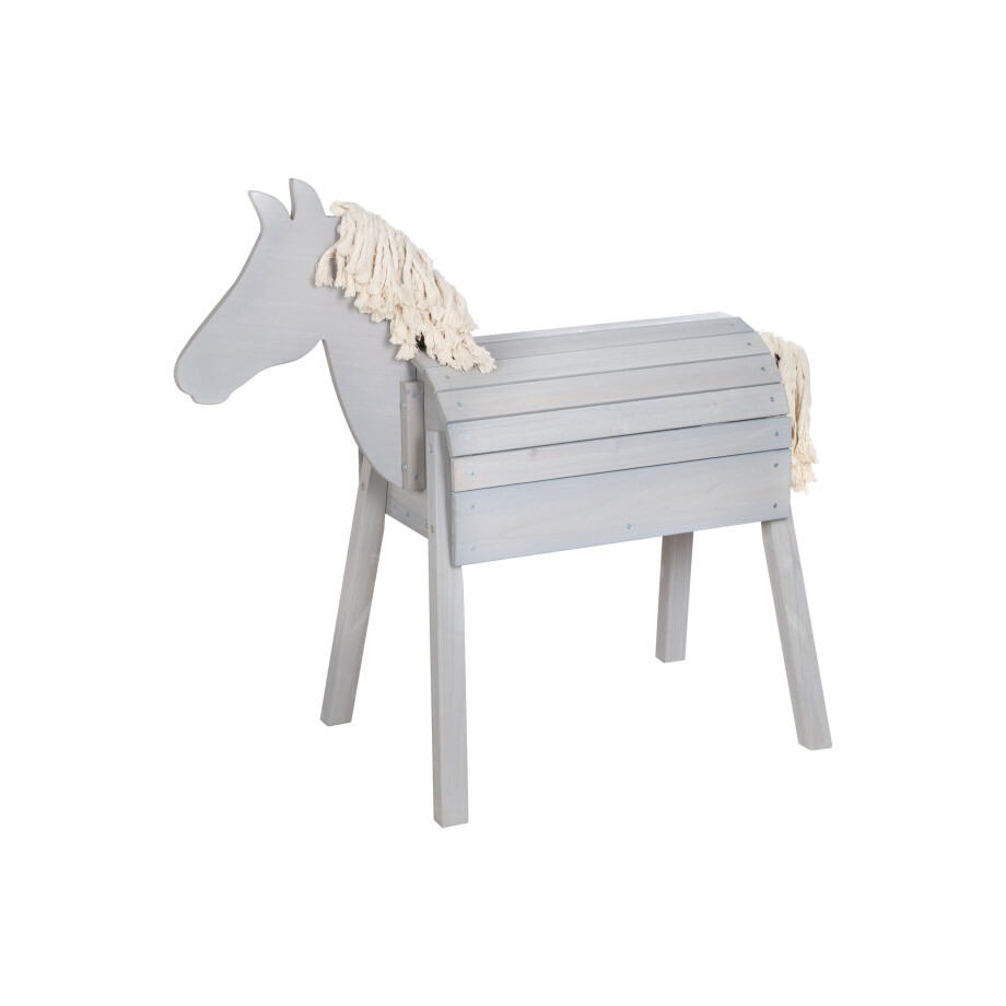 roba Houten speelpaard voor buiten (klein (48x110x96 cm), Grijs) afbeelding 1