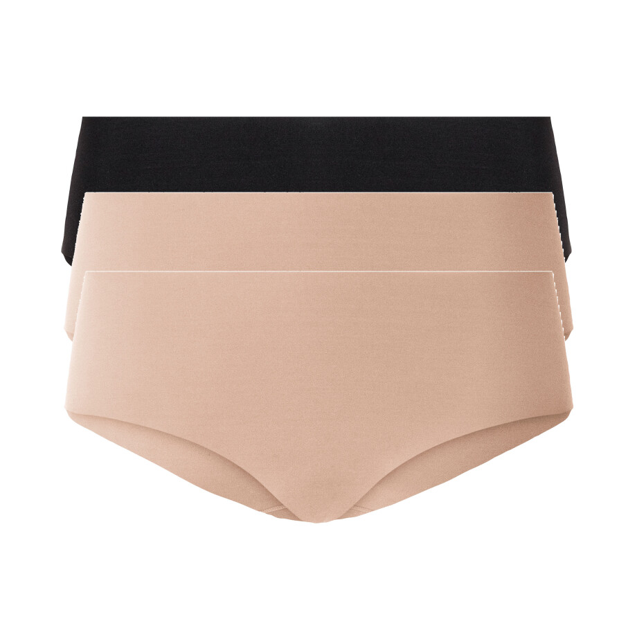 esmara 3 dames hipsters (S (36-38), Zwart/beige) afbeelding 1