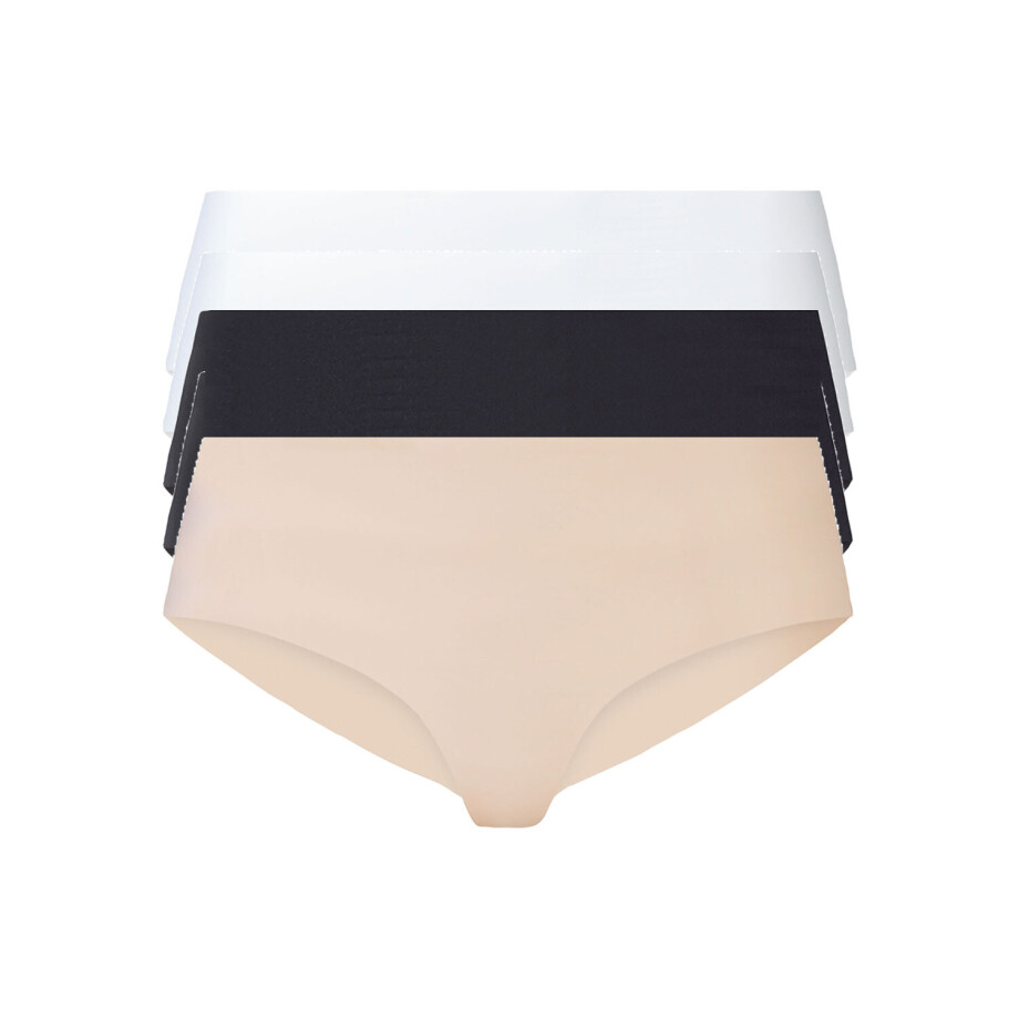 esmara 5 seamless dames hipsters (L (44/46), Zwart/beige/wit) afbeelding 1
