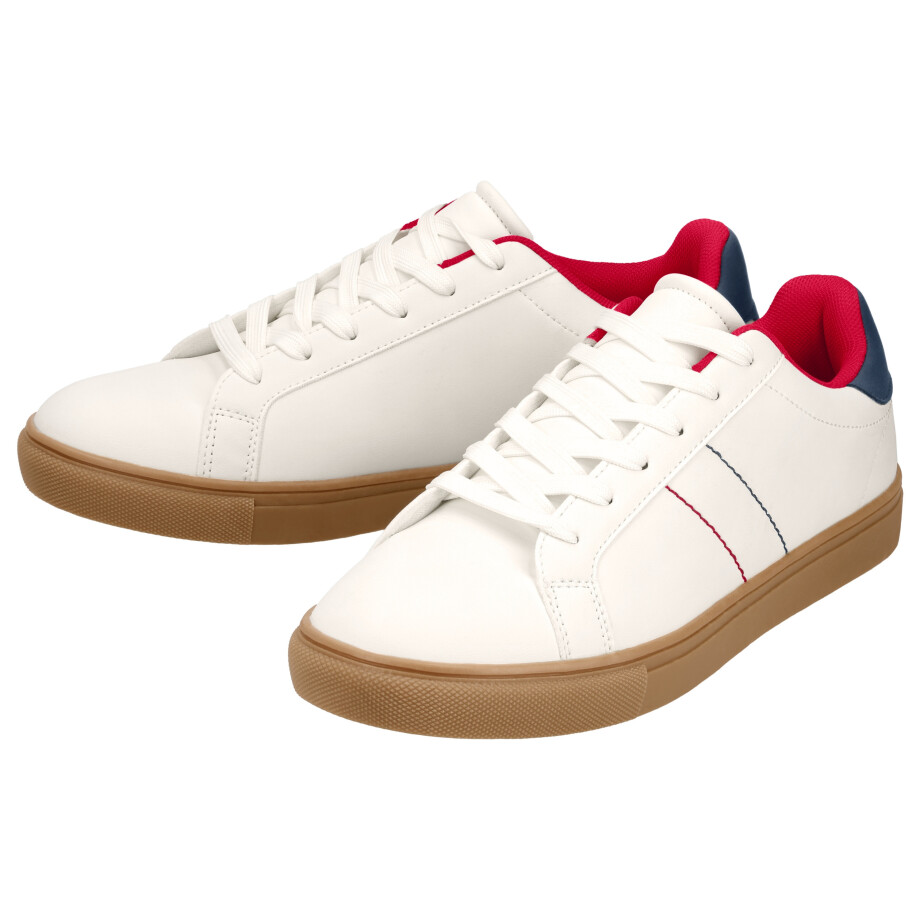 esmara Men Heren sneakers (wit/rood/marineblauw, 46) afbeelding 1