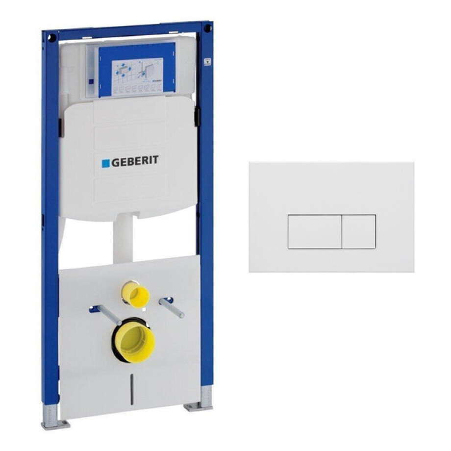 Geberit Duofix Inbouwreservoir UP320 met QeramiQ push bedieningsplaat - wand 112cm - rechthoekige knoppen - kunststof wit glans SW706187 SW1242378 Geberit Duofix Inbouwreservoir UP320 met QeramiQ push bedieningsplaat - wand 112cm - rechthoekige knoppen - kunststof wit glans SW706187 SW1242378 afbeelding 1