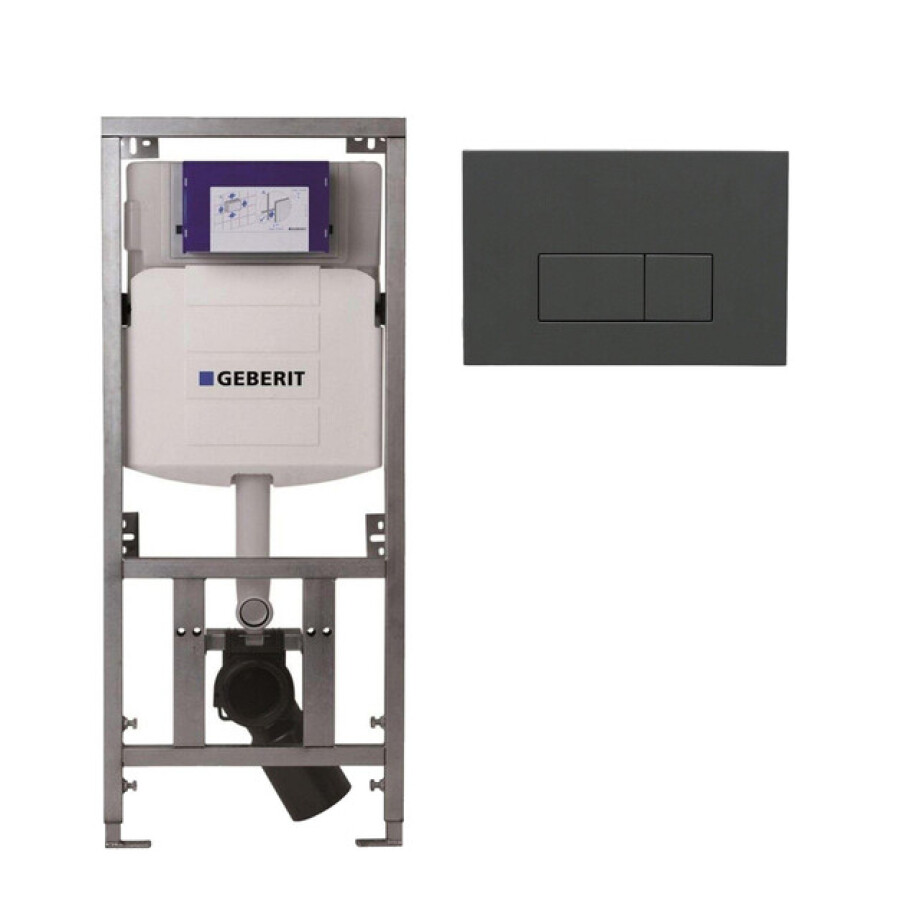 Geberit Inbouwreservoir UP320 met QeramiQ push bedieningsplaat - dualflush - rechthoekige knoppen - kunststof antraciet mat SW1102377 0701131 Geberit Inbouwreservoir UP320 met QeramiQ push bedieningsplaat - dualflush - rechthoekige knoppen - kunststof antraciet mat SW1102377 0701131 afbeelding 1