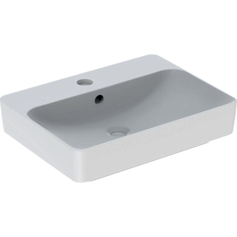 Geberit VariForm opzetwastafel rechthoekig met kraangat met overloop 60x45x15.8cm wit 500780012 500.780.01.2 Geberit VariForm opzetwastafel rechthoekig met kraangat met overloop 60x45x15.8cm wit 500780012 500.780.01.2 afbeelding 1