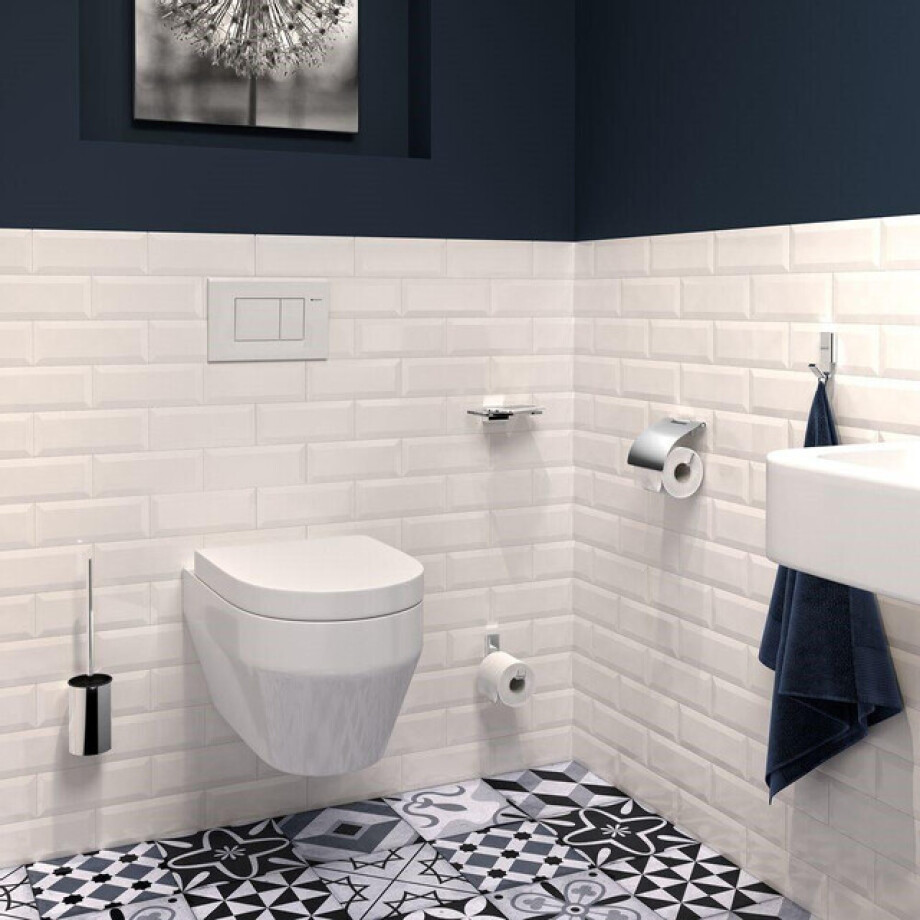 Geesa AIM Toiletborstel met houder Chroom (zwarte borstelkop) 91841102 afbeelding 1