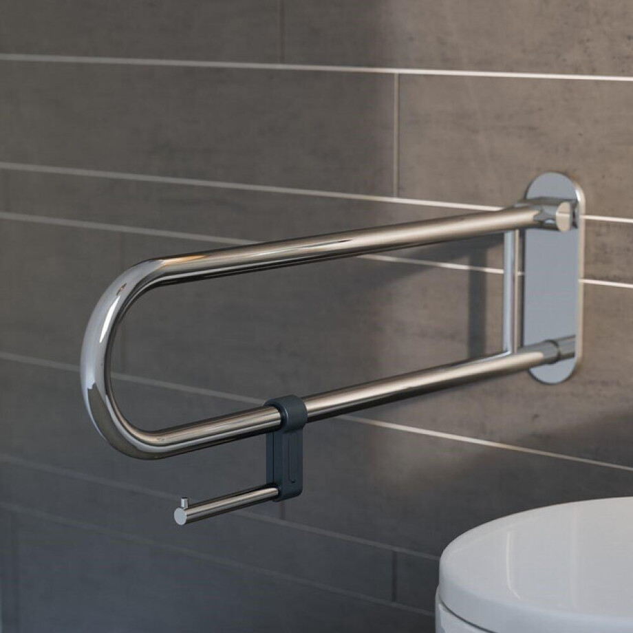 Geesa Comfort & Safety Toiletrolhouder voor toiletbeugel Chroom 915805-02 afbeelding 1