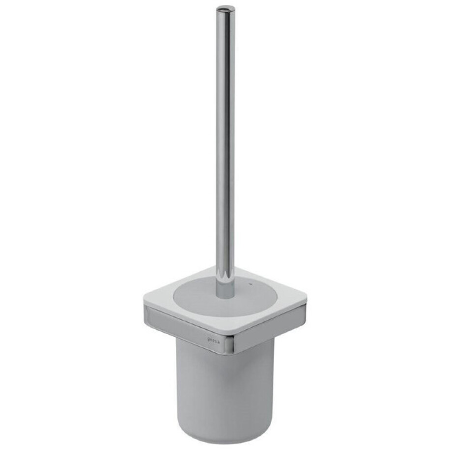 Geesa Frame Toiletborstel met houder Wit / Chroom (witte borstelkop) 918811-02 afbeelding 1