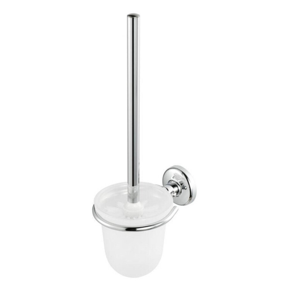 Geesa Hotel Toiletborstel met houder Chroom (witte borstelkop) 915311-02 afbeelding 1