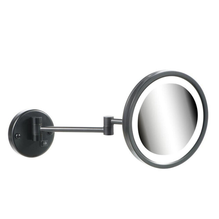 Geesa Mirror Scheerspiegel LED-verlichting 2-armig 3x vergrotend ø 215 mm Zwart 911093-06 afbeelding 1