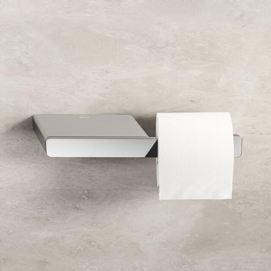 Geesa Shift Toiletrolhouder zonder klep met planchet Chroom 919924-02 afbeelding 1