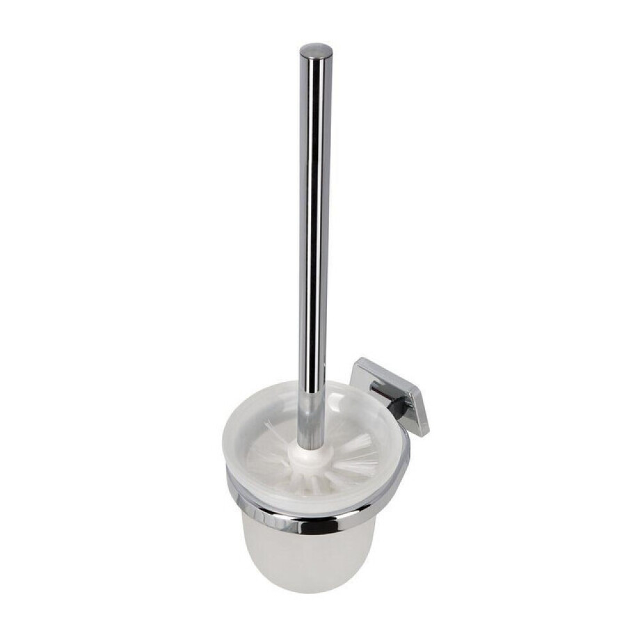 Geesa Standard Toiletborstel met houder Chroom (witte borstelkop) 915117 afbeelding 1