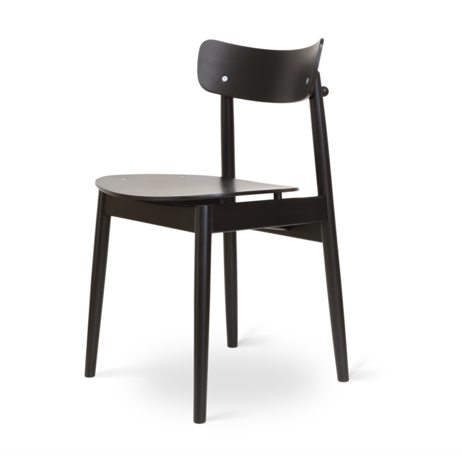 George houten eetkamerstoel zwart George houten eetkamerstoel zwart afbeelding 1
