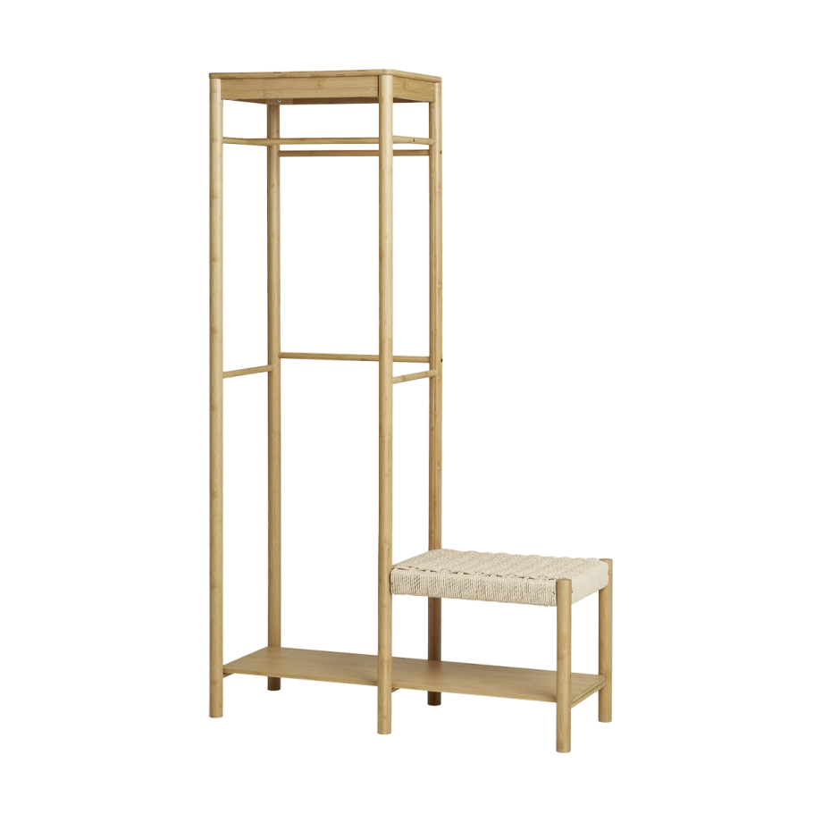 Gerben bamboe kledingrek naturel - 165 x 95 cm Gerben bamboe kledingrek naturel - 165 x 95 cm afbeelding 1