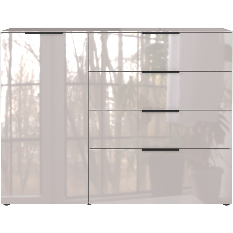 GERMANIA Dressoir OAKLAND in 2 breedten, fronten en bovenblad met glas-inlay afbeelding 1