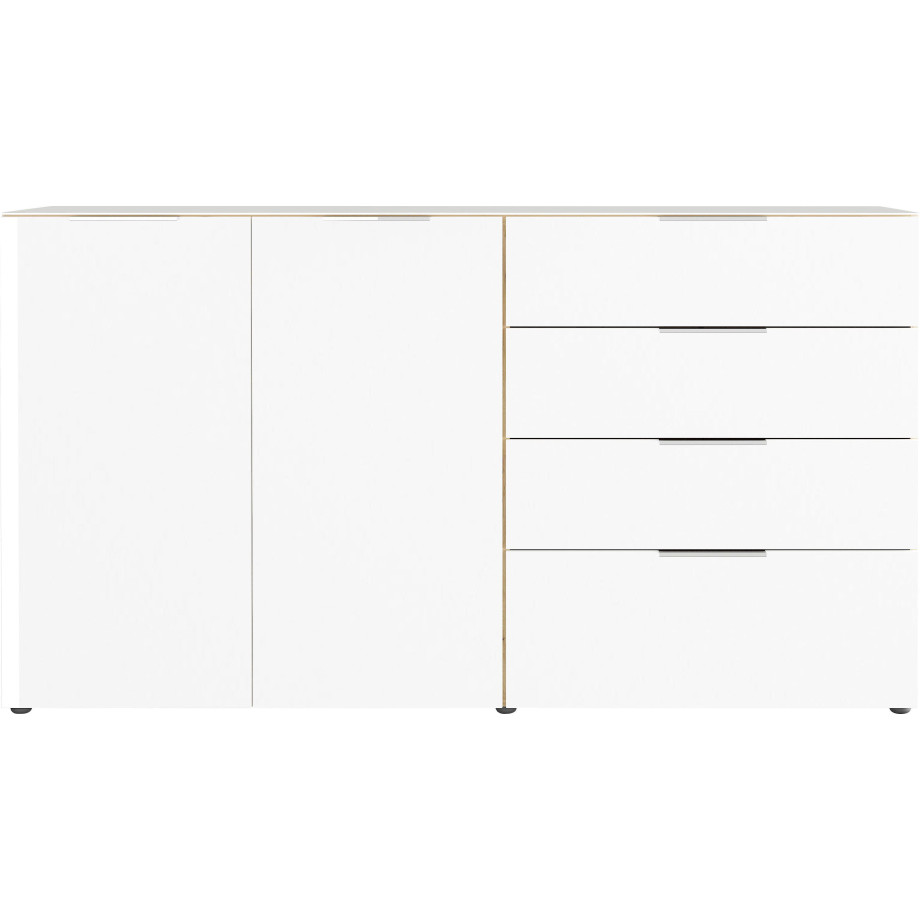 GERMANIA Dressoir OAKLAND in 2 breedten, fronten en bovenblad met glas-inlay afbeelding 1