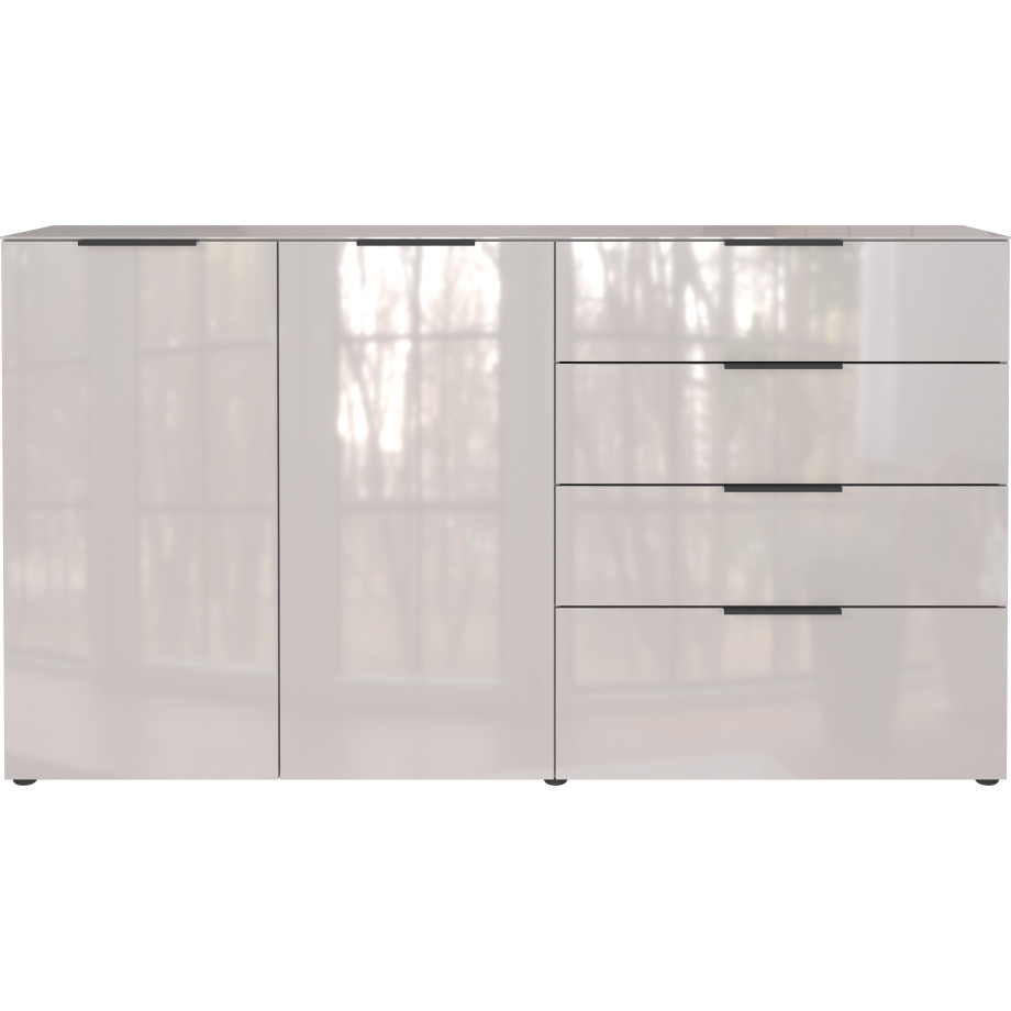 GERMANIA Dressoir OAKLAND in 2 breedten, fronten en bovenblad met glas-inlay afbeelding 1