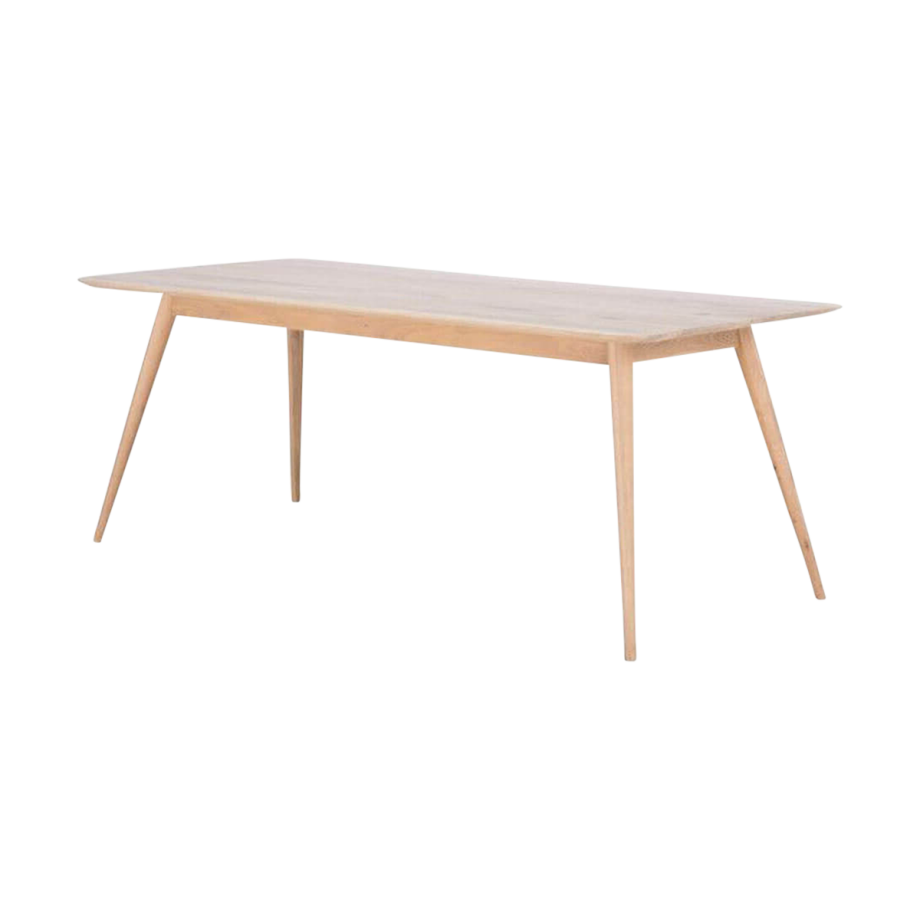 Stafa table houten eettafel whitewash - 180 x 90 cm Stafa table houten eettafel whitewash - 180 x 90 cm afbeelding 1