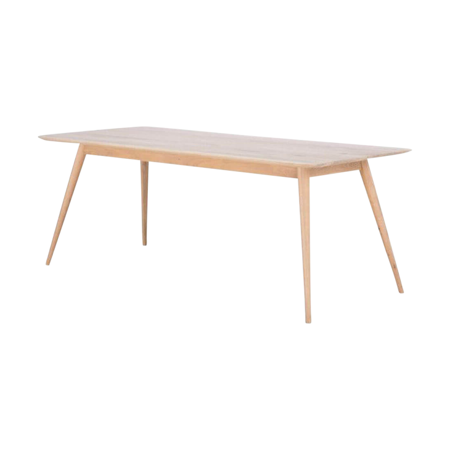 Stafa table houten eettafel whitewash - 180 x 90 cm afbeelding 1