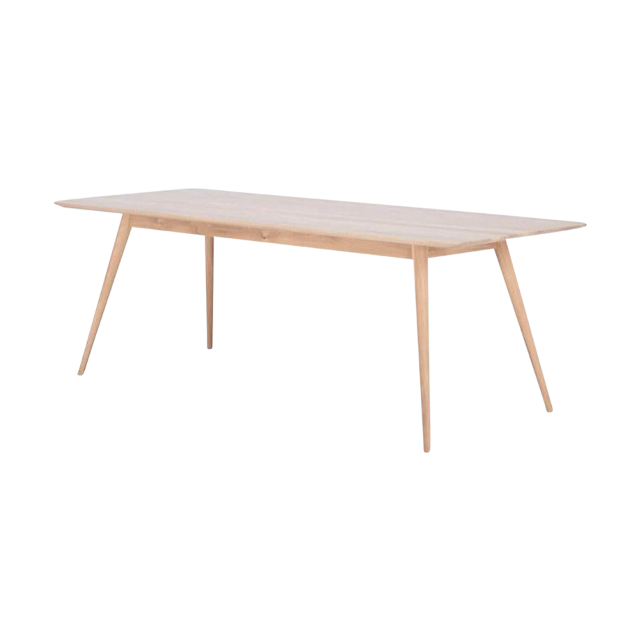 Stafa table houten eettafel whitewash - 200 x 90 cm afbeelding 1