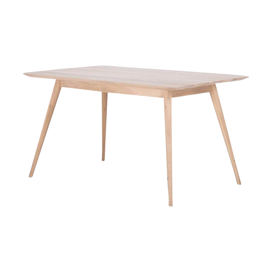 Stafa table houten eettafel whitewash - 140 x 90 cm afbeelding 1