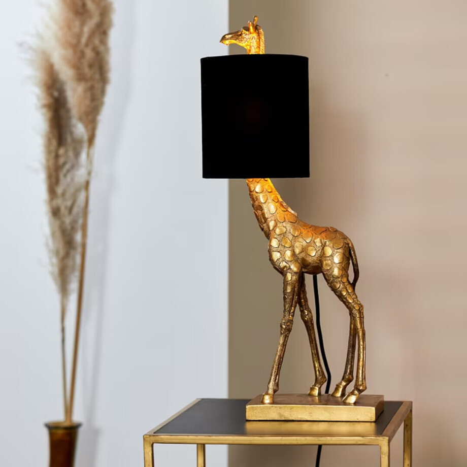Light & Living Tafellamp 'Giraffe' 61cm, kleur Antiek Brons/Zwart Light & Living Tafellamp 'Giraffe' 61cm, kleur Antiek Brons/Zwart afbeelding 1