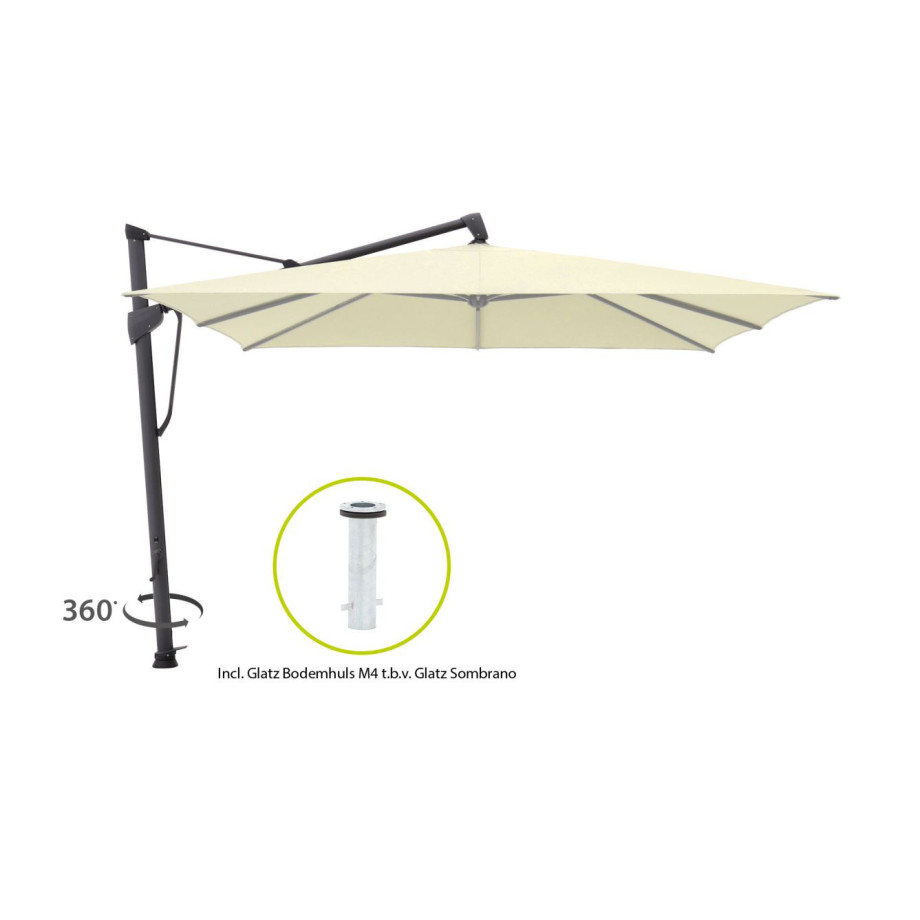 Glatz Sombrano S+ Easy zweefparasol 300x300cm - Laagste prijsgarantie! afbeelding 1