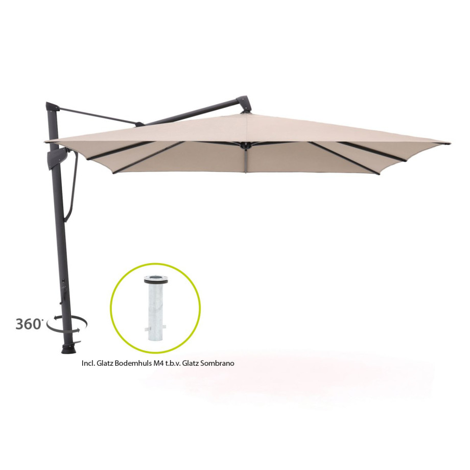 Glatz Sombrano S+ Easy zweefparasol 350x350cm - Laagste prijsgarantie! afbeelding 1