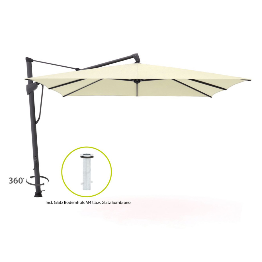 Glatz Sombrano S+ Easy zweefparasol 350x350cm - Laagste prijsgarantie! afbeelding 1