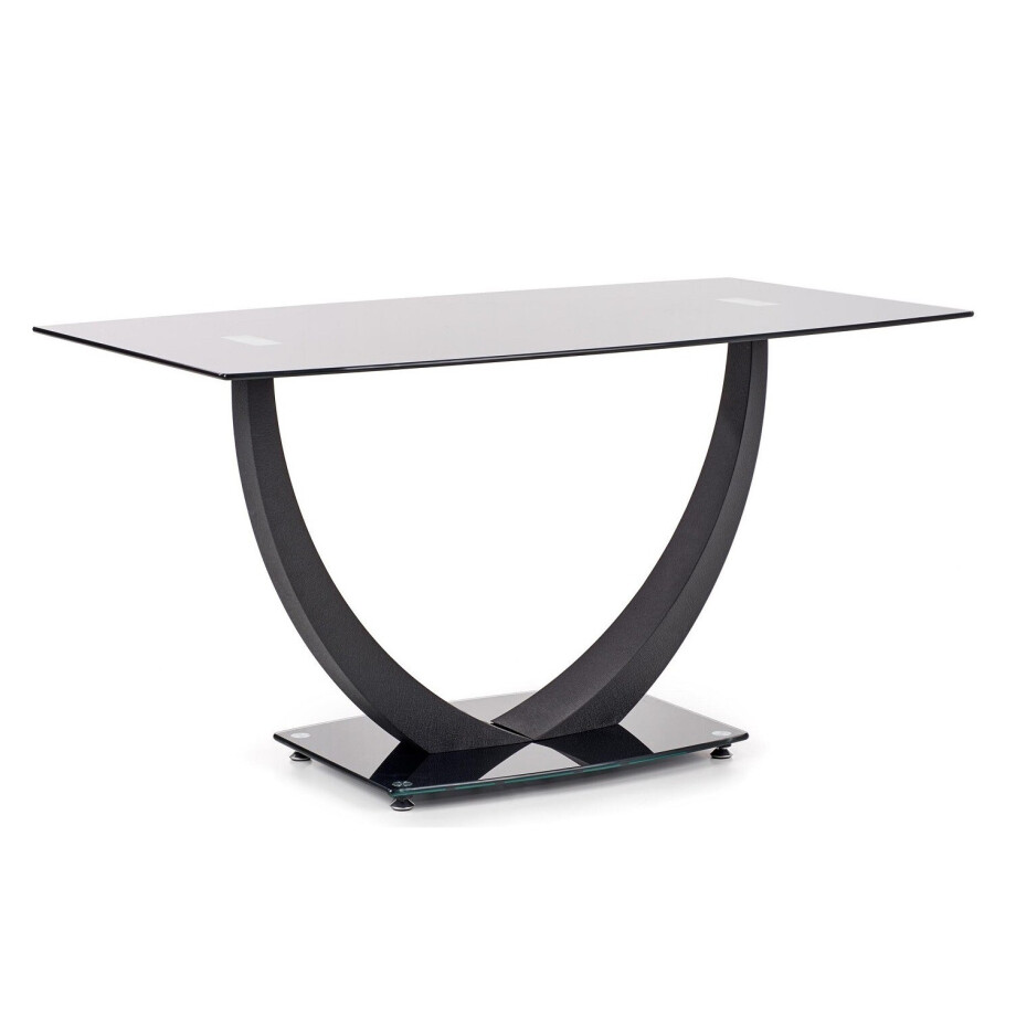 Glazen eettafel Anton 140 cm breed in zwart afbeelding 1