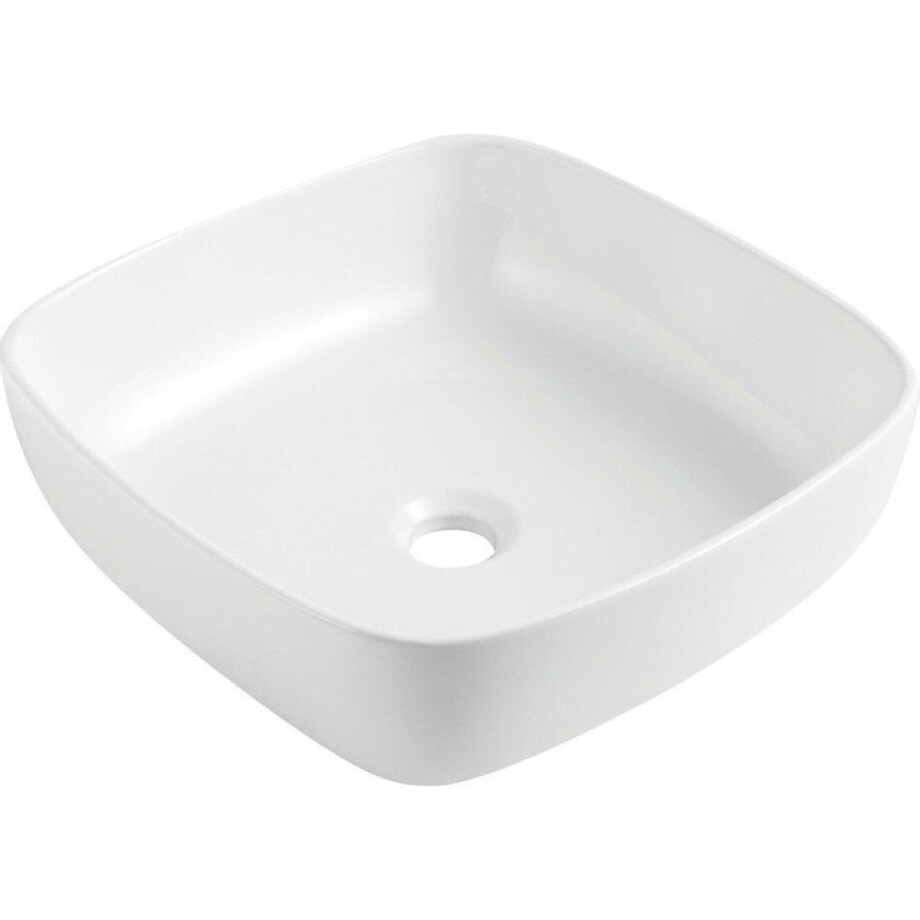 GO by Van Marcke Anubis opbouwwastafel vierkant porselein wit 400 x 400 x 140 mm XML4002 afbeelding 1