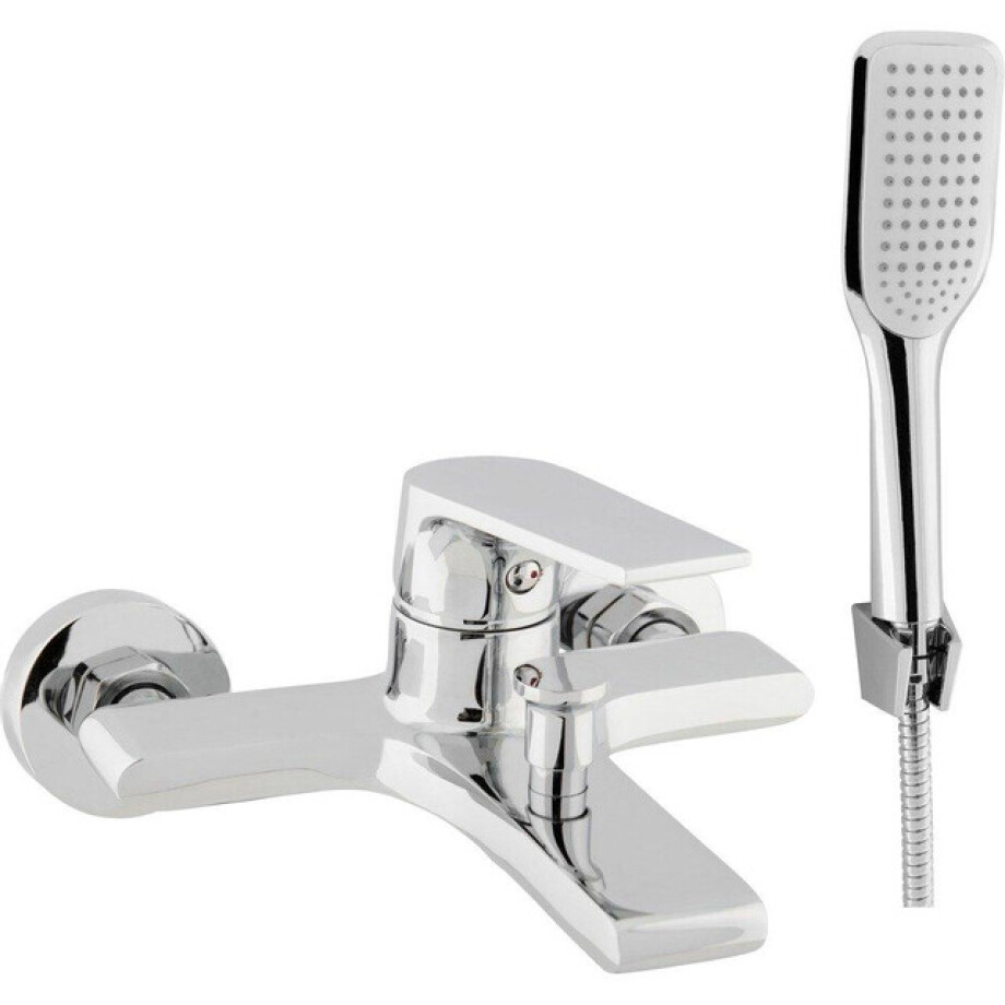 Go by Van Marcke Move badmengkraan eengreeps compleet inclusief handdouche hartafstand 15 cm keramische schijven inclusief rozetten en S-koppelingen chroom 89103-263A afbeelding 1