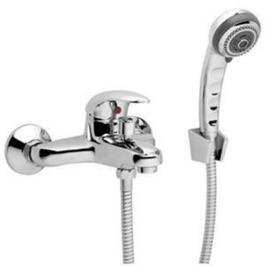 GO by Van Marcke Surf eengreepsmengkraan baddouche compleet inclusief handdouche hartafstand 15 cm keramische schijven inclusief rozetten en S-koppelingen 81003-14A afbeelding 1