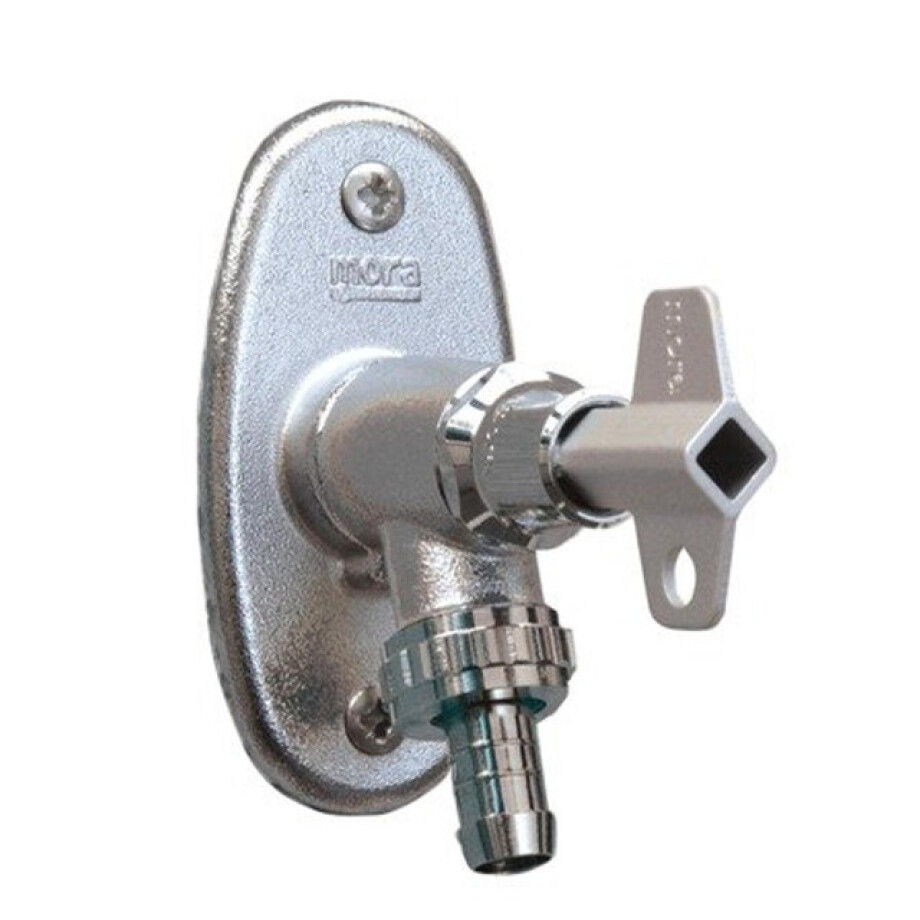 Go by Van Marcke Tuinkraan - vorstvrij - terugstroom beveiliging - keerklepbeluchting - sleutel - metalen greep - verstelbare muurplaat - chroom 190552 Go by Van Marcke Tuinkraan - vorstvrij - terugstroom beveiliging - keerklepbeluchting - sleutel - metalen greep - verstelbare muurplaat - chroom 190552 afbeelding 1