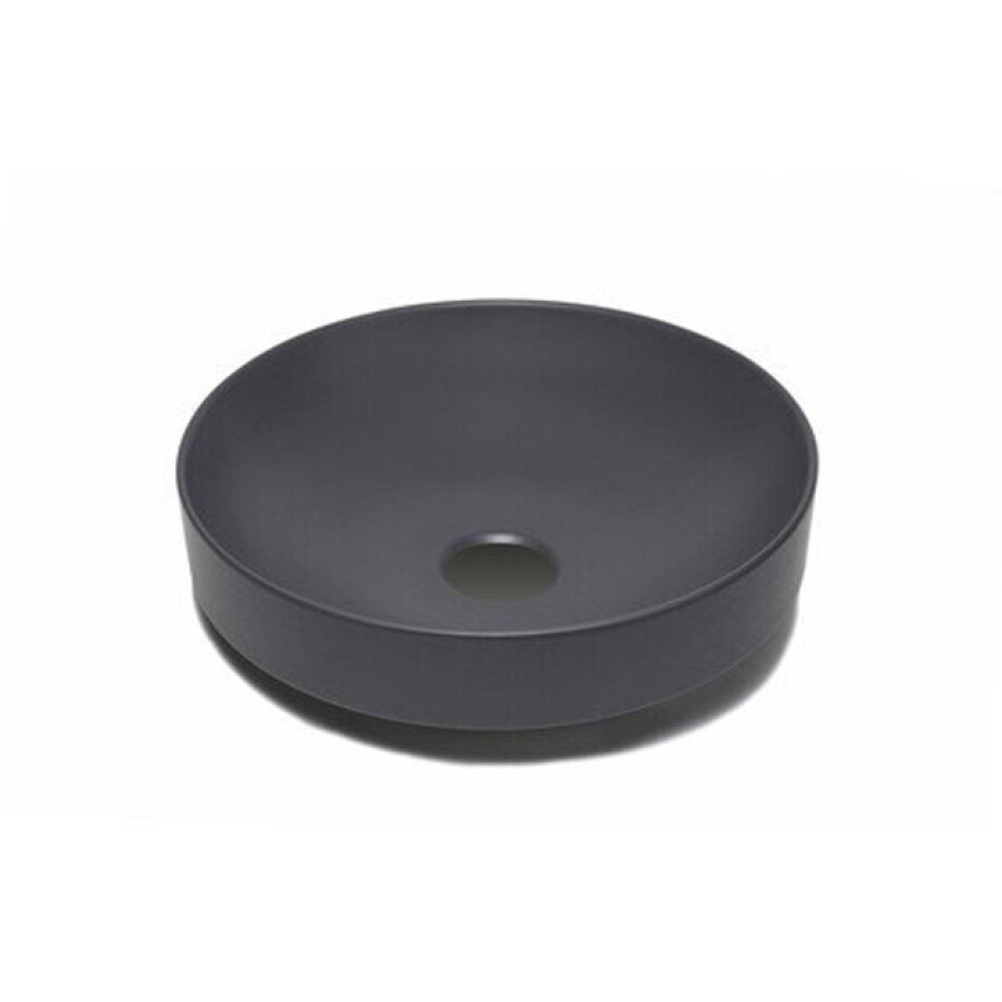 GO by Van Marcke waskom - 40x40x9cm - opbouw - rond - porselein mat antraciet afbeelding 1