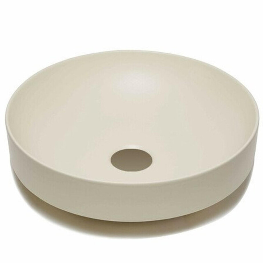 GO by Van Marcke waskom - 40x40x9cm - opbouw - rond - porselein zachte vanille afbeelding 1