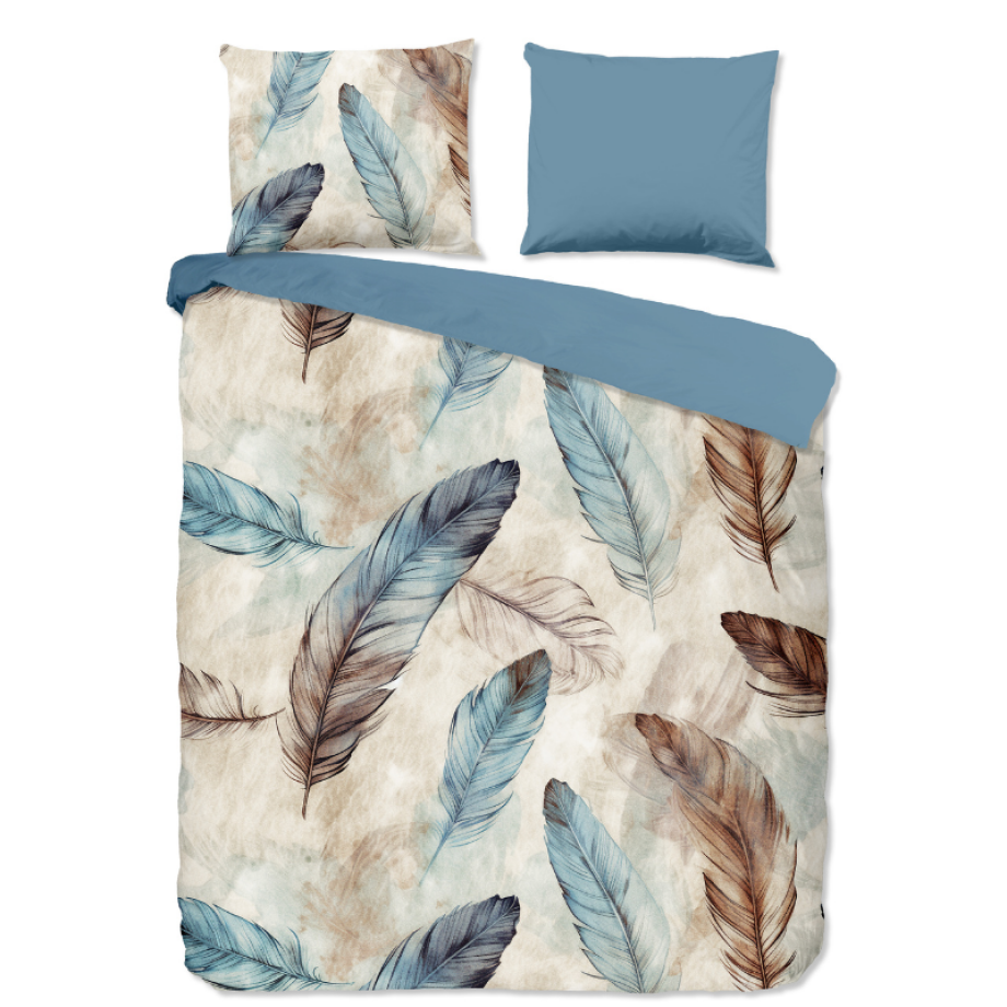 Dekbedovertrek Katoen - Otte - Tweepersoons (200x200 Cm) - Blauw & Meerkleurig Katoen - Veren - Good Morning - Dekbed-Discounter.nl afbeelding 1