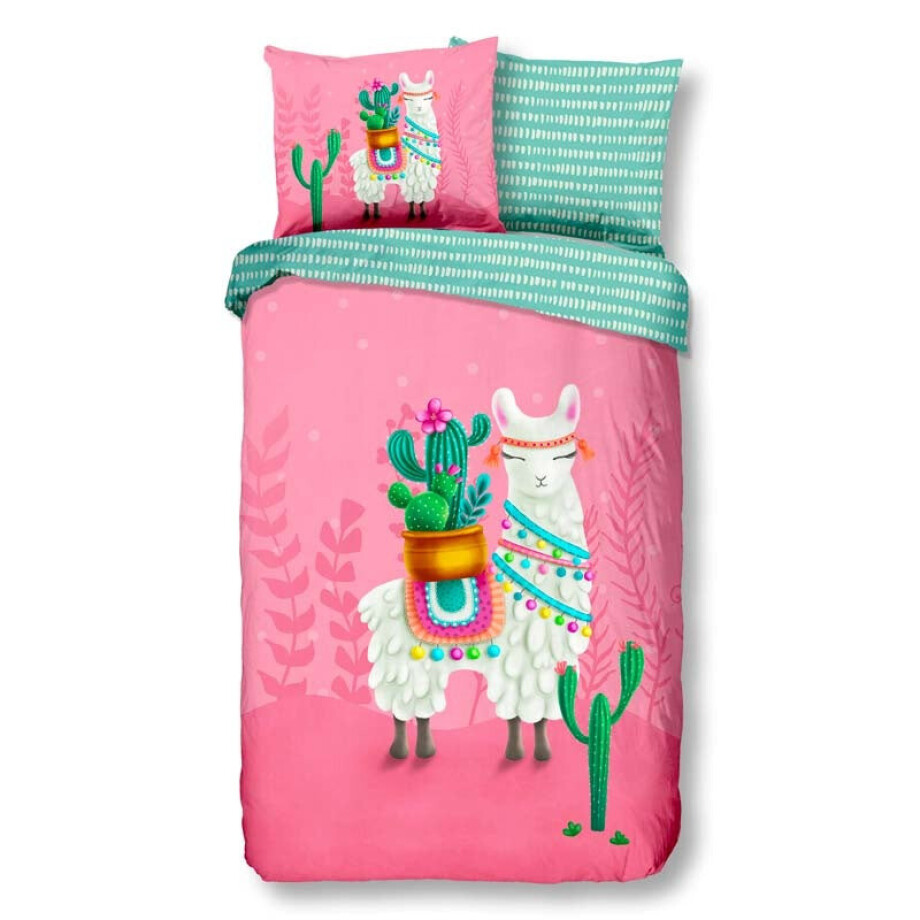 Kinderdekbedovertrek Katoen - 140x200 Cm Roze & Meerkleurig - Natuur & Dieren - Good Morning - Dekbed-Discounter.nl Kinderdekbedovertrek Katoen - 140x200 Cm Roze & Meerkleurig - Natuur & Dieren - Good Morning - Dekbed-Discounter.nl afbeelding 1