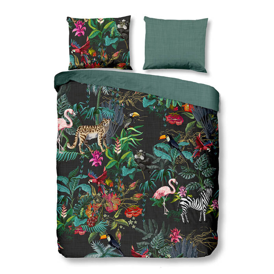 Dekbedovertrek Katoen - Funky - Eenpersoons (140x200 Cm) - Meerkleurig & Groen Katoen - Natuur & Bloemen & Dieren - Good Morning - Dekbed-Discounter.nl Dekbedovertrek Katoen - Funky - Eenpersoons (140x200 Cm) - Meerkleurig & Groen Katoen - Natuur & Bloemen & Dieren - Good Morning - Dekbed-Discounter.nl afbeelding 1