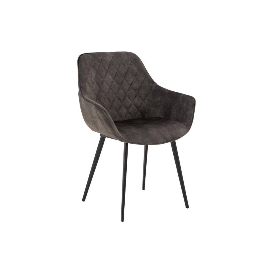 Goossens Basic Eetkamerstoel Ebi groen velvet stof met armleuning, elegant chic Goossens Basic Eetkamerstoel Ebi groen velvet stof met armleuning, elegant chic afbeelding 1