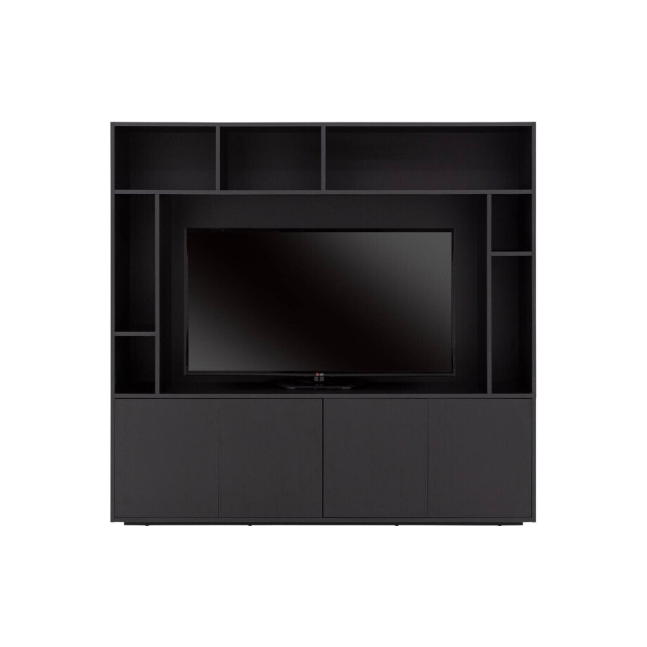 Goossens Basic Tv Meubel Madrid, 4 deuren 7 open vakken 1 tv paneel Goossens Basic Tv Meubel Madrid, 4 deuren 7 open vakken 1 tv paneel afbeelding 1