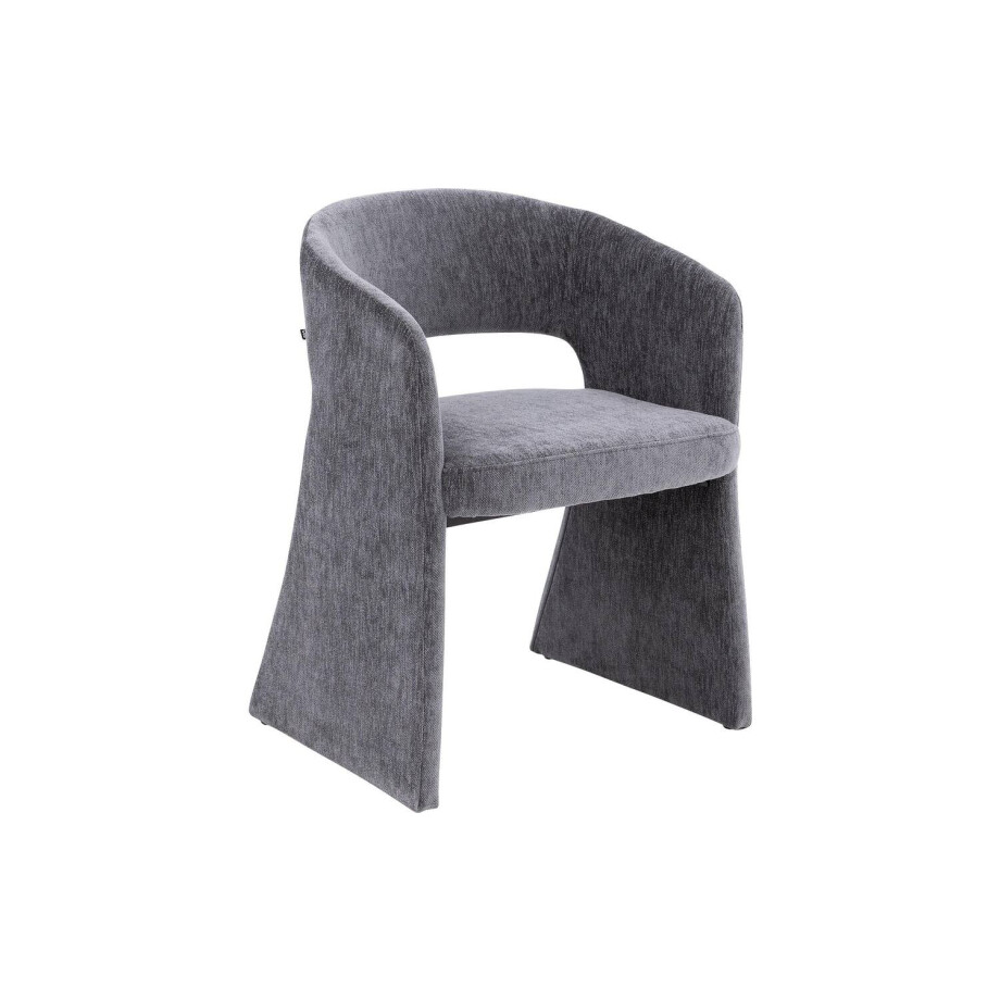 Goossens Eetkamerstoel Estate antraciet stof met armleuning, modern design afbeelding 1