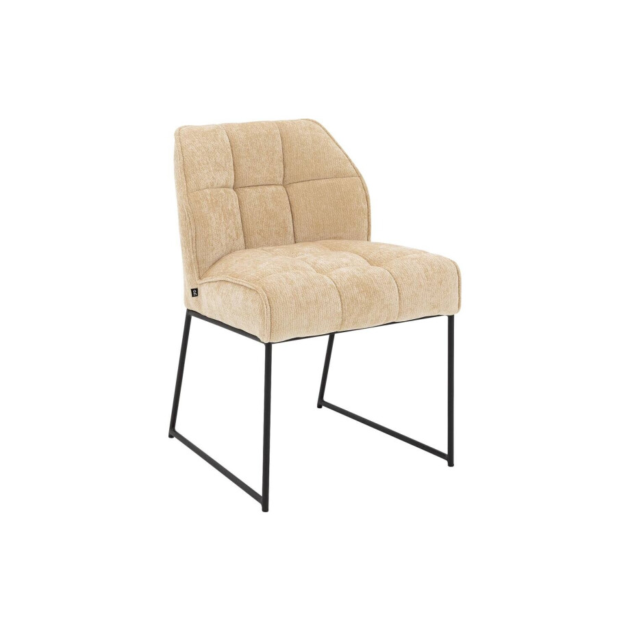 Goossens Eetkamerstoel Ronnie beige stof leuning, elegant chic Goossens Eetkamerstoel Ronnie beige stof leuning, elegant chic afbeelding 1
