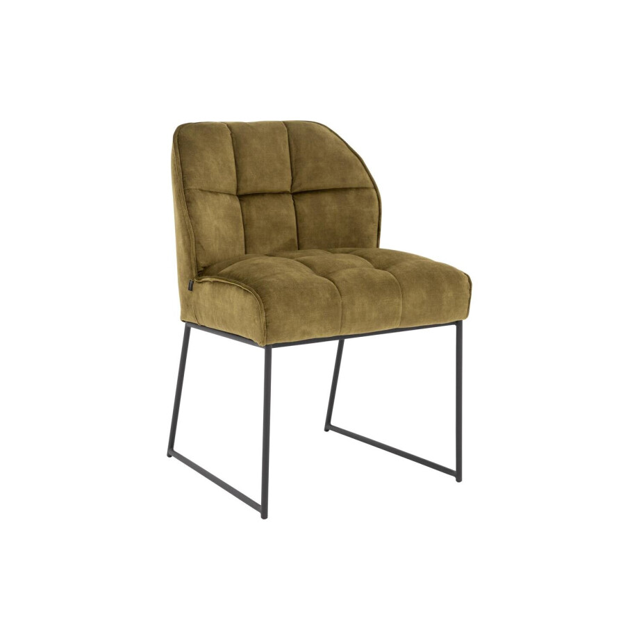 Goossens Eetkamerstoel Ronnie groen stof leuning, elegant chic Goossens Eetkamerstoel Ronnie groen stof leuning, elegant chic afbeelding 1