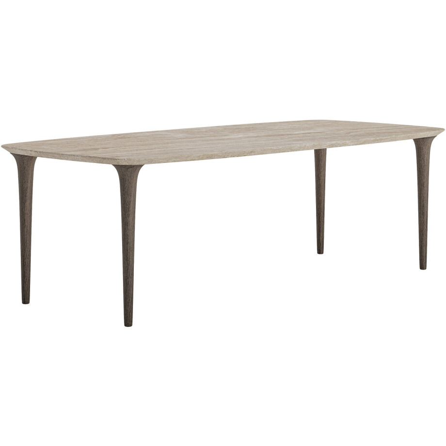 Goossens Eettafel Karina, Semi-rechthoekig 240x110 cm afbeelding 1