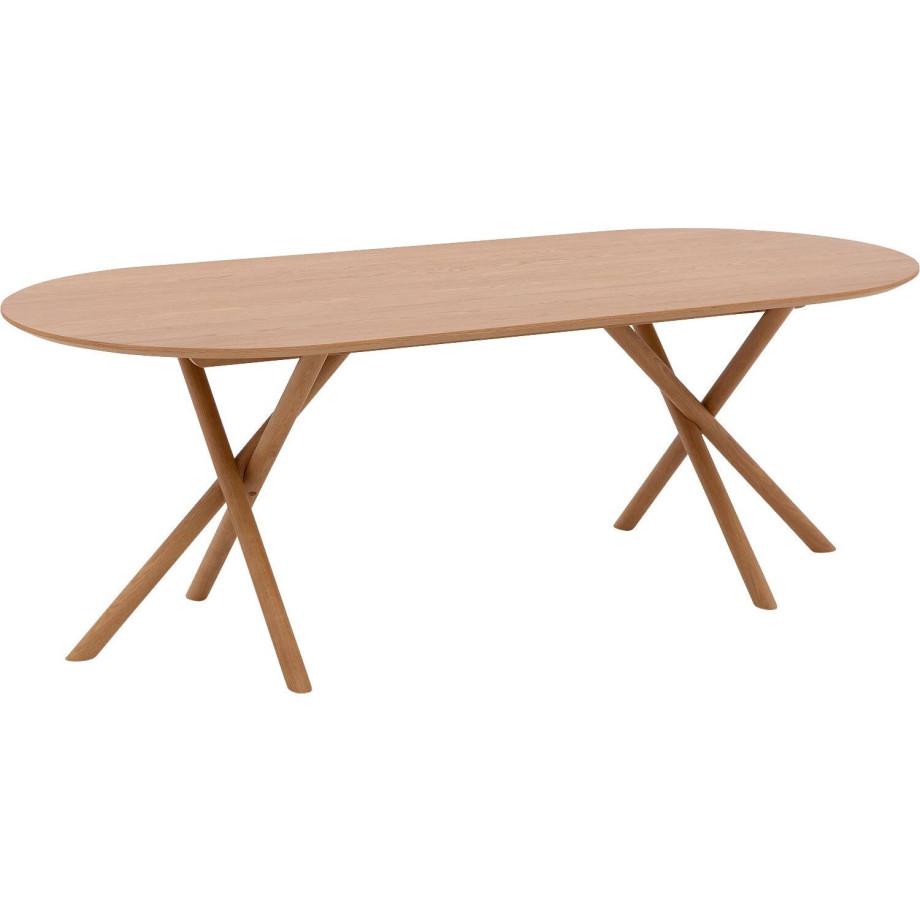 Goossens Eettafel Kristian, Semi rond 220 x 100 cm afbeelding 1