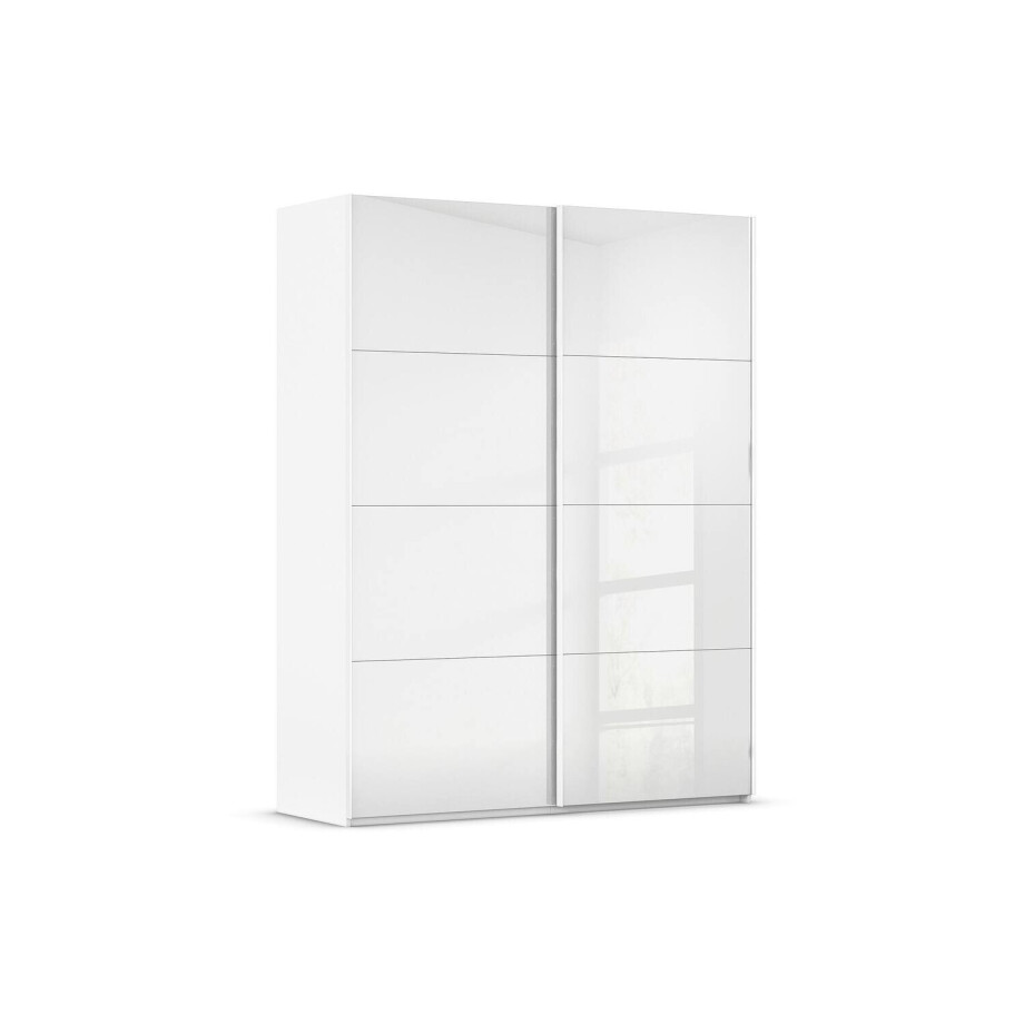 Goossens Excellent Kledingkast Finca Glans Glas, Slaapkamerkast 160 cm breed, 236 cm hoog, 2x 4 paneel glas schuifdeuren Goossens Excellent Kledingkast Finca Glans Glas, Slaapkamerkast 160 cm breed, 236 cm hoog, 2x 4 paneel glas schuifdeuren afbeelding 1