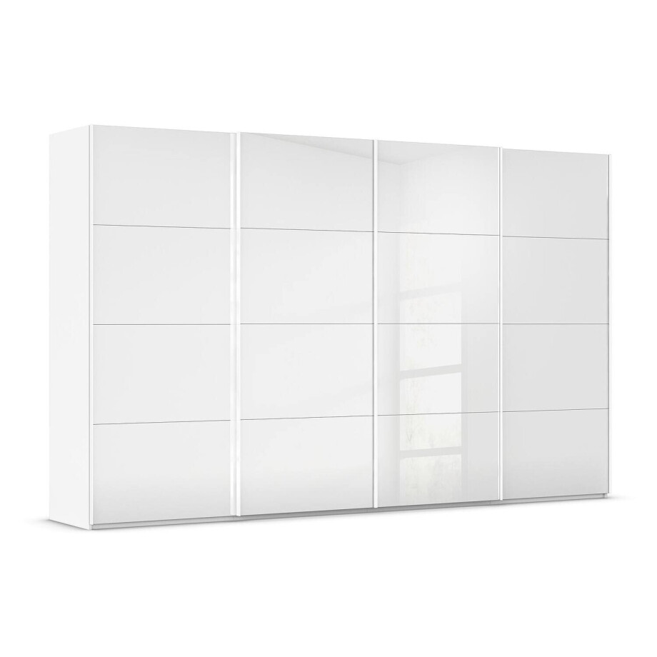 Goossens Excellent Kledingkast Finca Glans Glas, Slaapkamerkast 320 cm breed, 223 cm hoog, 4x 4 paneel glas schuifdeuren Goossens Excellent Kledingkast Finca Glans Glas, Slaapkamerkast 320 cm breed, 223 cm hoog, 4x 4 paneel glas schuifdeuren afbeelding 1