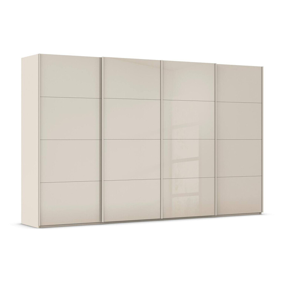 Goossens Excellent Kledingkast Finca Glans Glas, Slaapkamerkast 320 cm breed, 223 cm hoog, 4x 4 paneel glas schuifdeuren Goossens Excellent Kledingkast Finca Glans Glas, Slaapkamerkast 320 cm breed, 223 cm hoog, 4x 4 paneel glas schuifdeuren afbeelding 1